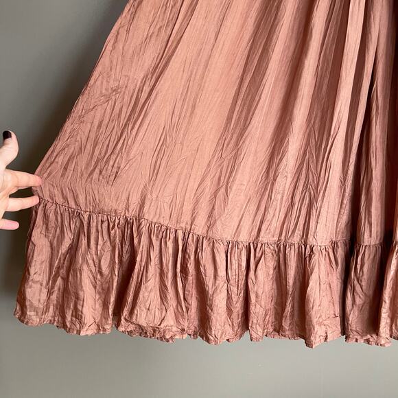 Mes Demoiselles‎ Twinkie Maxi Dress Nude Size 2 Silk Lightweight Flowy Billowy - Picture 9 of 16
